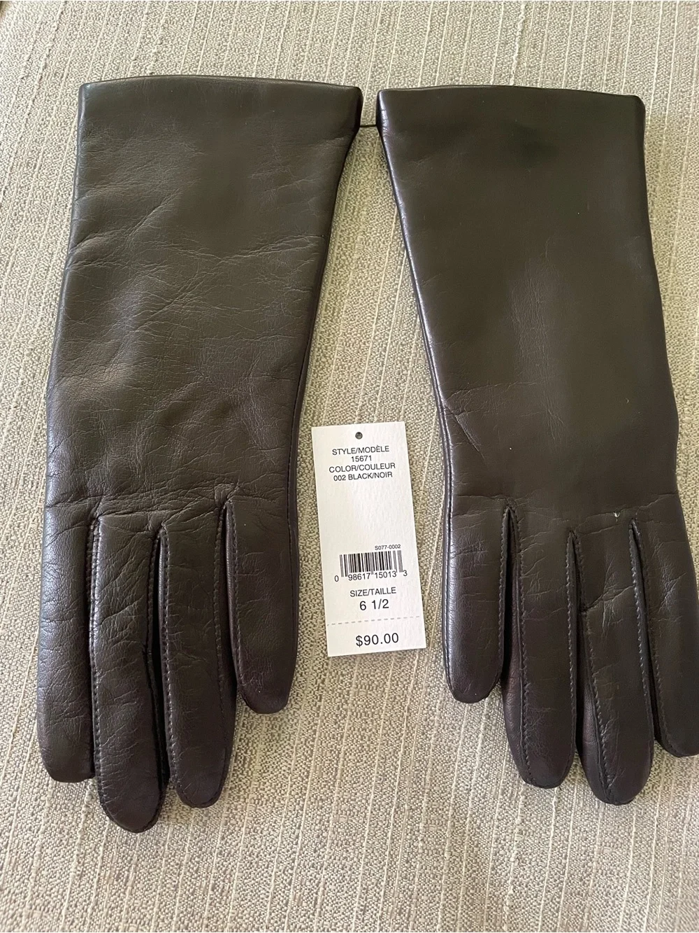 Lord & Taylor Brown Leather Cashmere-Lined Women's Gloves